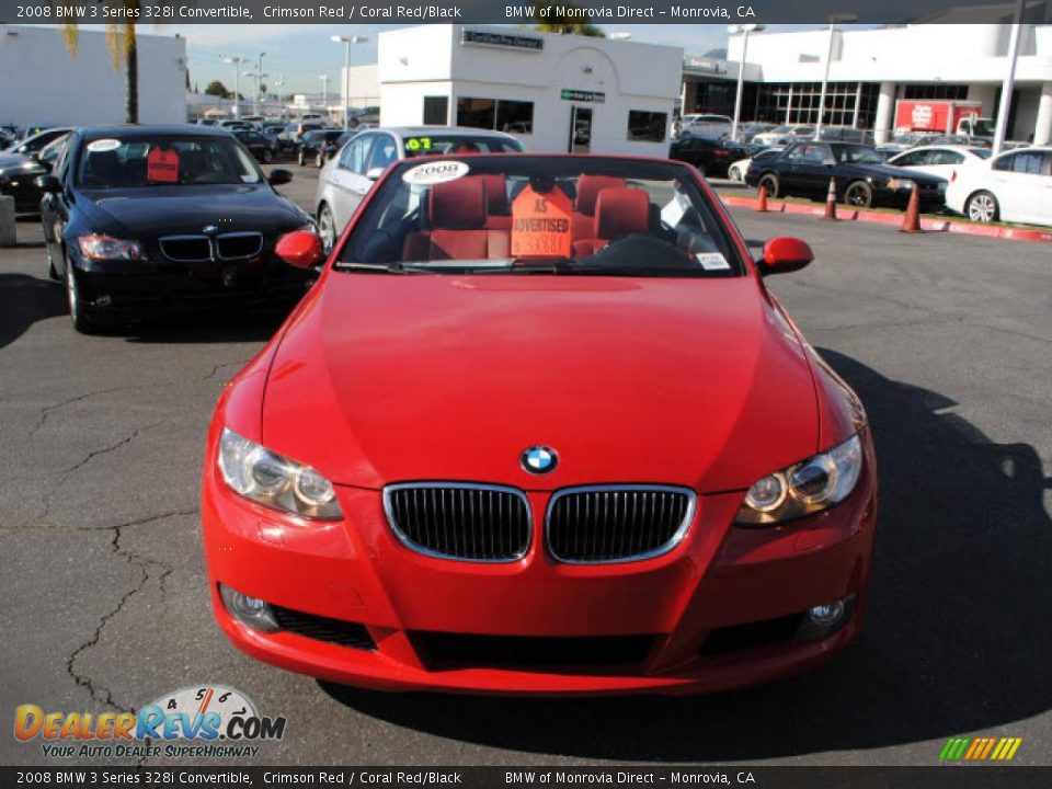 2008 BMW 3 Series 328i Convertible Crimson Red / Coral Red/Black Photo #16