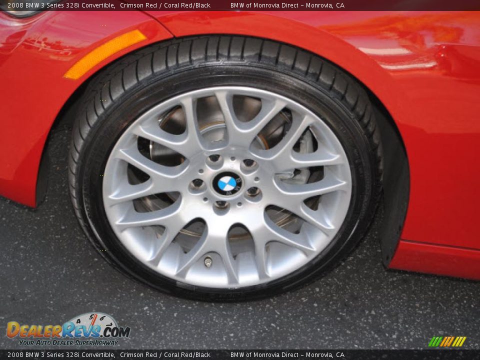 2008 BMW 3 Series 328i Convertible Crimson Red / Coral Red/Black Photo #17