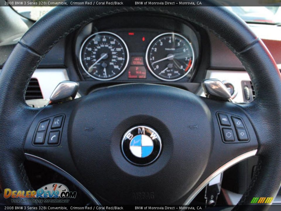 2008 BMW 3 Series 328i Convertible Crimson Red / Coral Red/Black Photo #21