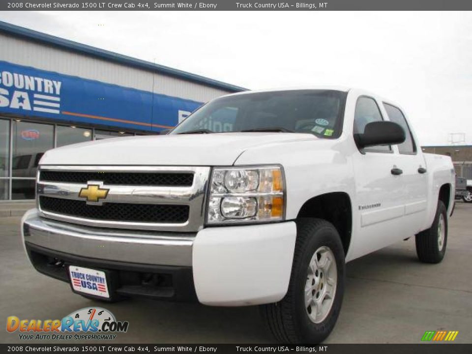 2008 Chevrolet Silverado 1500 LT Crew Cab 4x4 Summit White / Ebony Photo #2