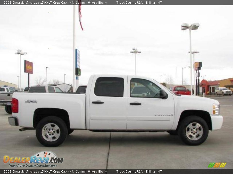 2008 Chevrolet Silverado 1500 LT Crew Cab 4x4 Summit White / Ebony Photo #4