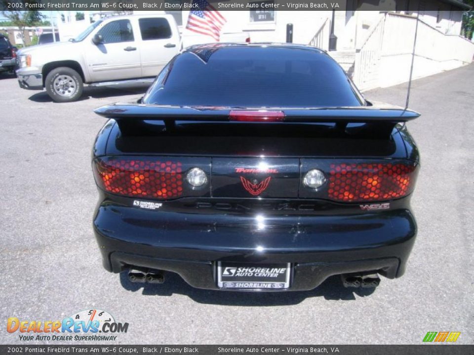 2002 Pontiac Firebird Trans Am WS-6 Coupe Black / Ebony Black Photo #4