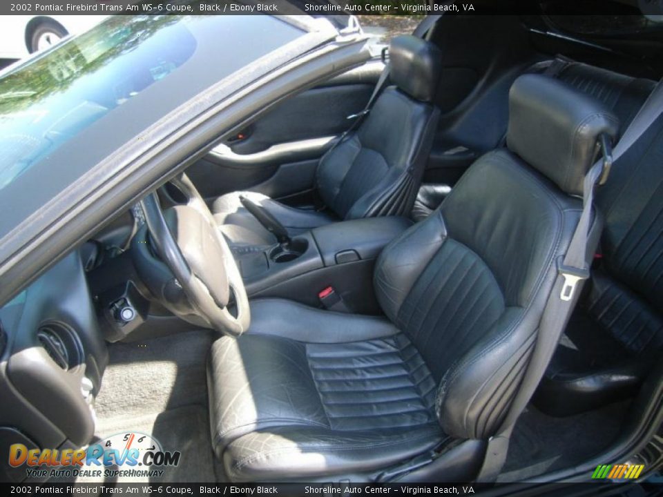 Ebony Black Interior - 2002 Pontiac Firebird Trans Am WS-6 Coupe Photo #15