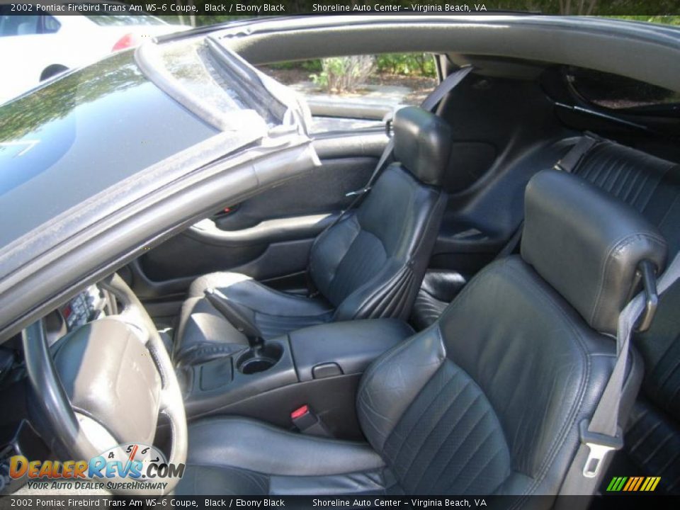 Ebony Black Interior - 2002 Pontiac Firebird Trans Am WS-6 Coupe Photo #18