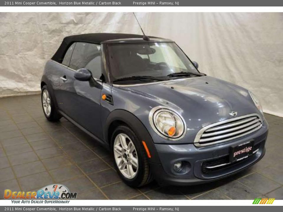 2011 Mini Cooper Convertible Horizon Blue Metallic / Carbon Black Photo #28