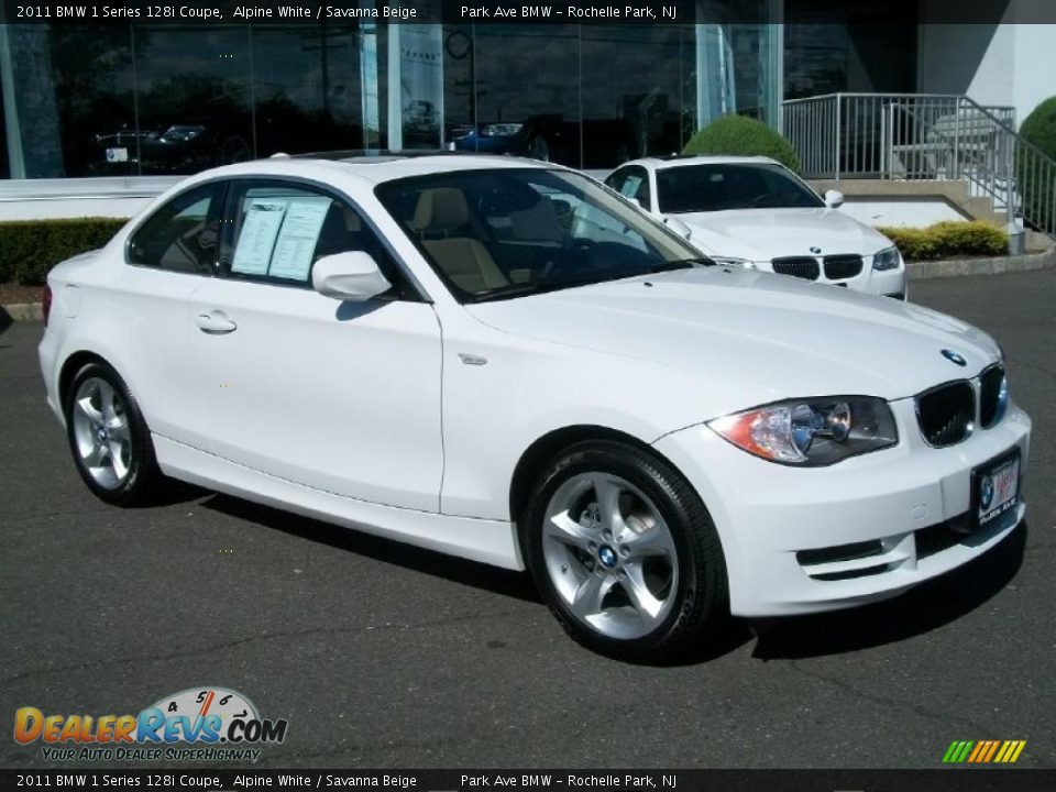 2011 BMW 1 Series 128i Coupe Alpine White / Savanna Beige Photo #3