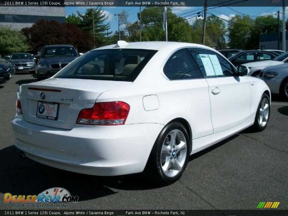 2011 BMW 1 Series 128i Coupe Alpine White / Savanna Beige Photo #5