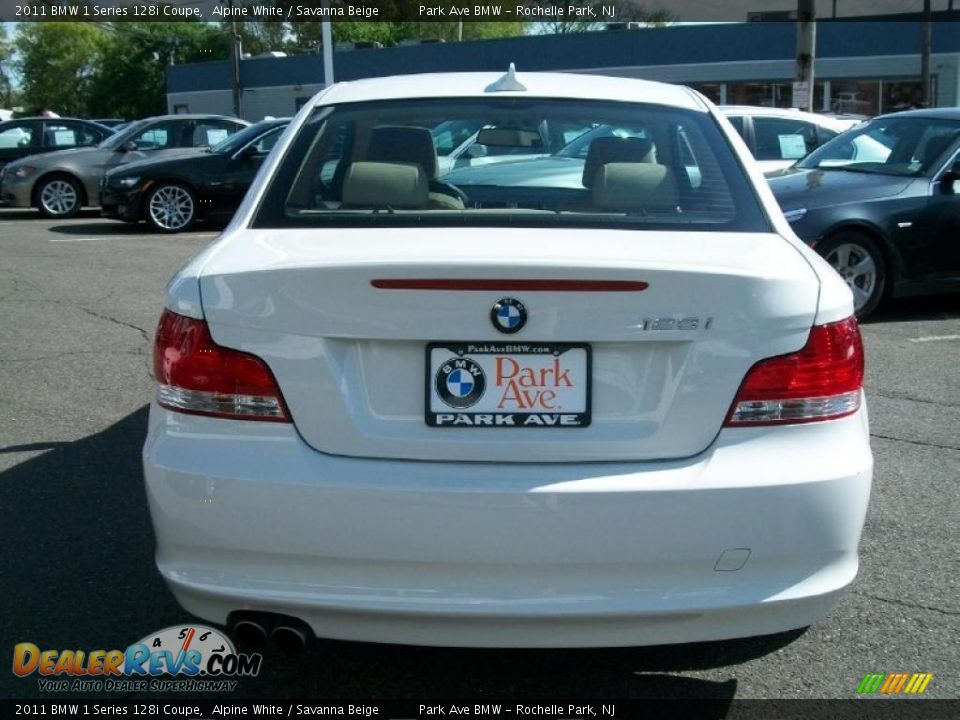 2011 BMW 1 Series 128i Coupe Alpine White / Savanna Beige Photo #6