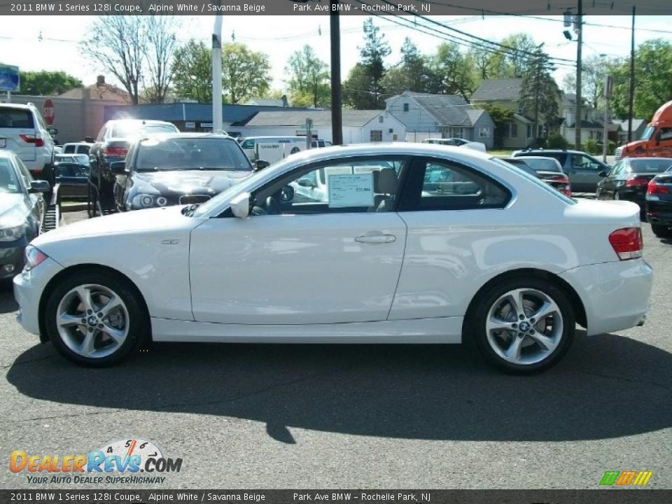 2011 BMW 1 Series 128i Coupe Alpine White / Savanna Beige Photo #8