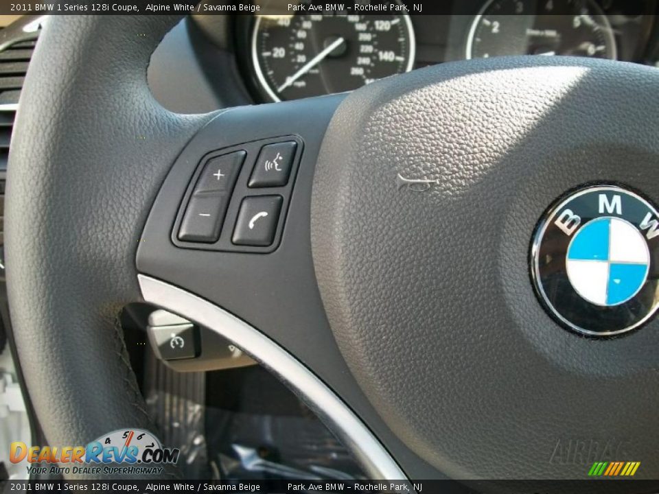 2011 BMW 1 Series 128i Coupe Alpine White / Savanna Beige Photo #15