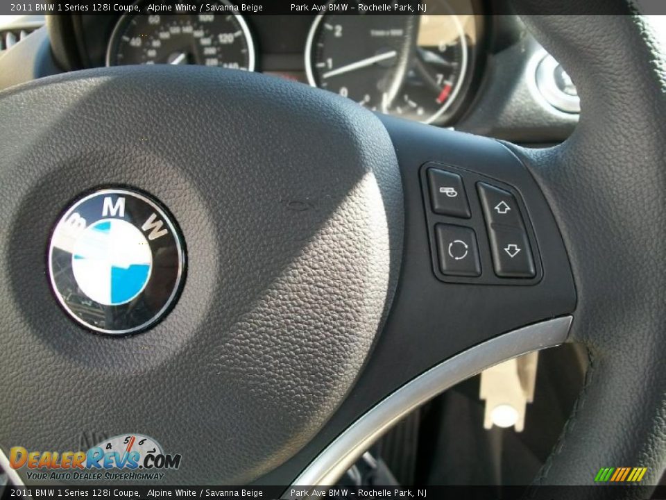 2011 BMW 1 Series 128i Coupe Alpine White / Savanna Beige Photo #16