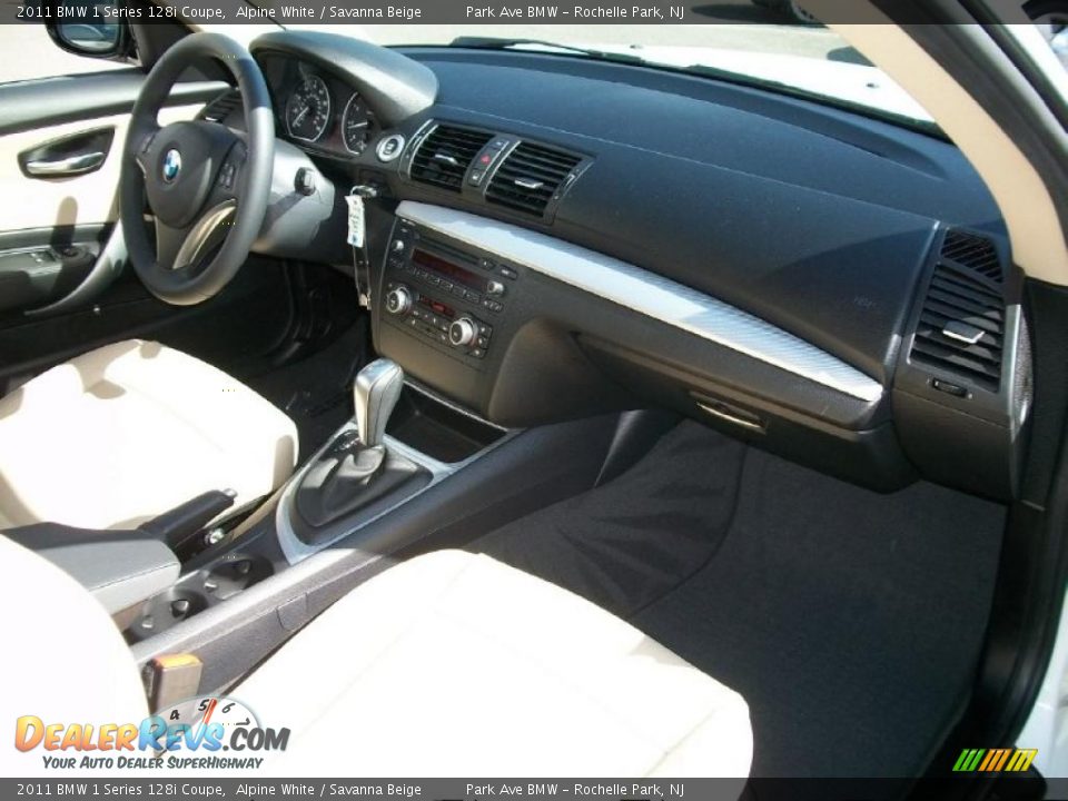 2011 BMW 1 Series 128i Coupe Alpine White / Savanna Beige Photo #25