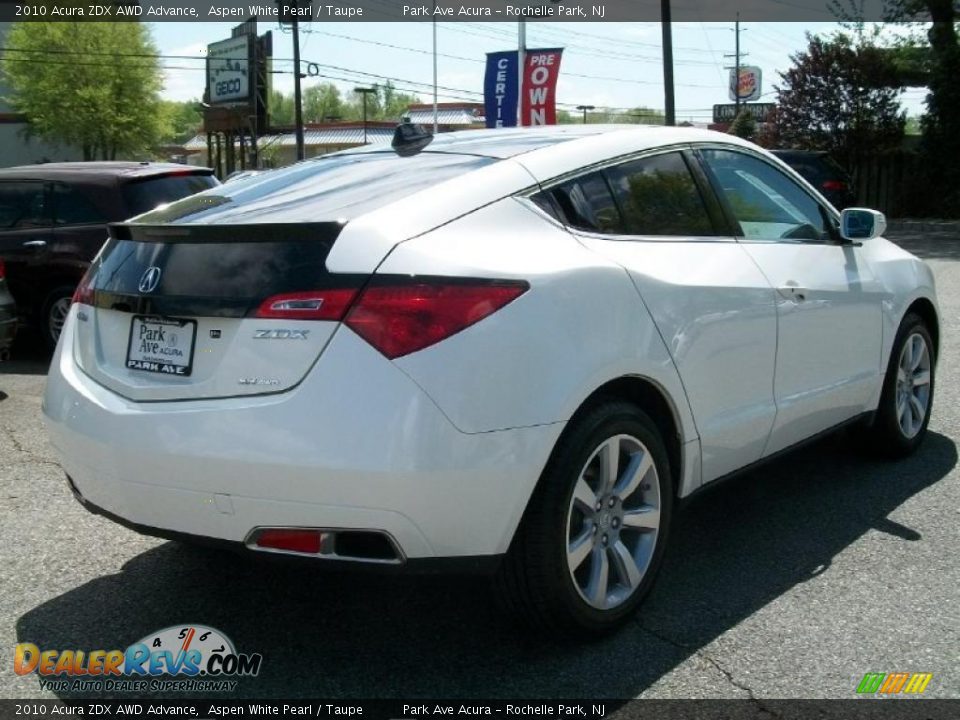 2010 Acura ZDX AWD Advance Aspen White Pearl / Taupe Photo #3