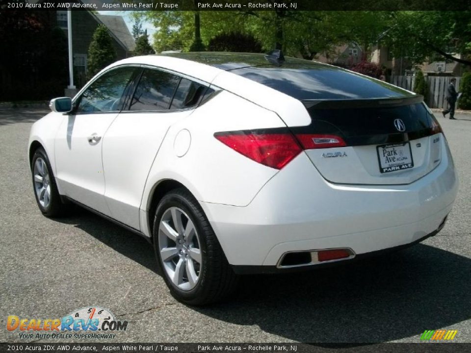 2010 Acura ZDX AWD Advance Aspen White Pearl / Taupe Photo #5