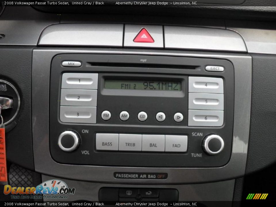 2008 Volkswagen Passat Turbo Sedan United Gray / Black Photo #10