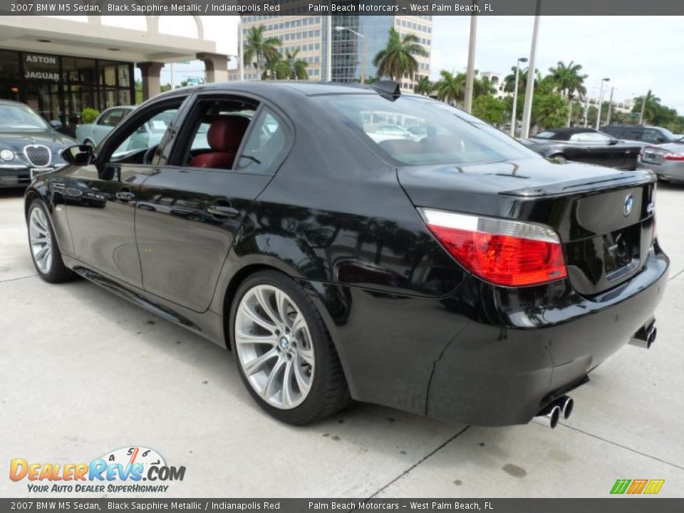 2007 BMW M5 Sedan Black Sapphire Metallic / Indianapolis Red Photo #5