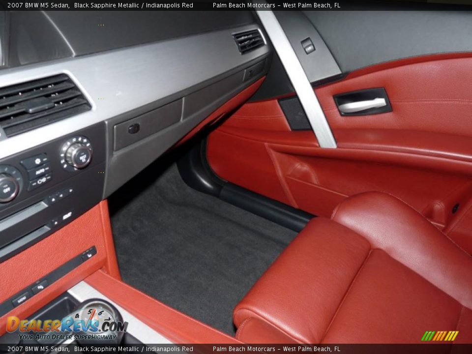 2007 BMW M5 Sedan Black Sapphire Metallic / Indianapolis Red Photo #22