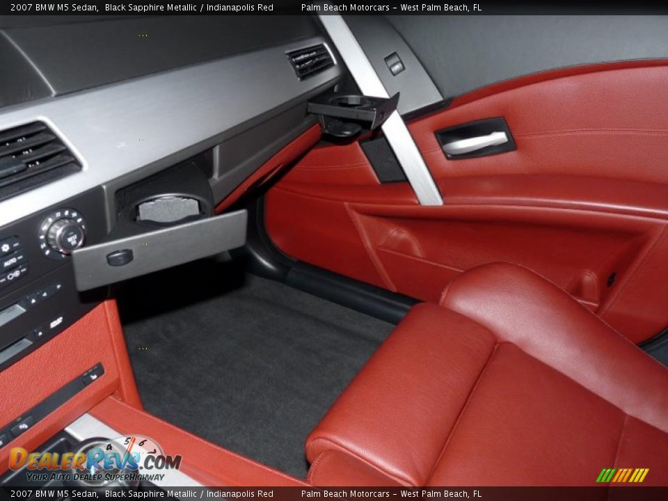 2007 BMW M5 Sedan Black Sapphire Metallic / Indianapolis Red Photo #23