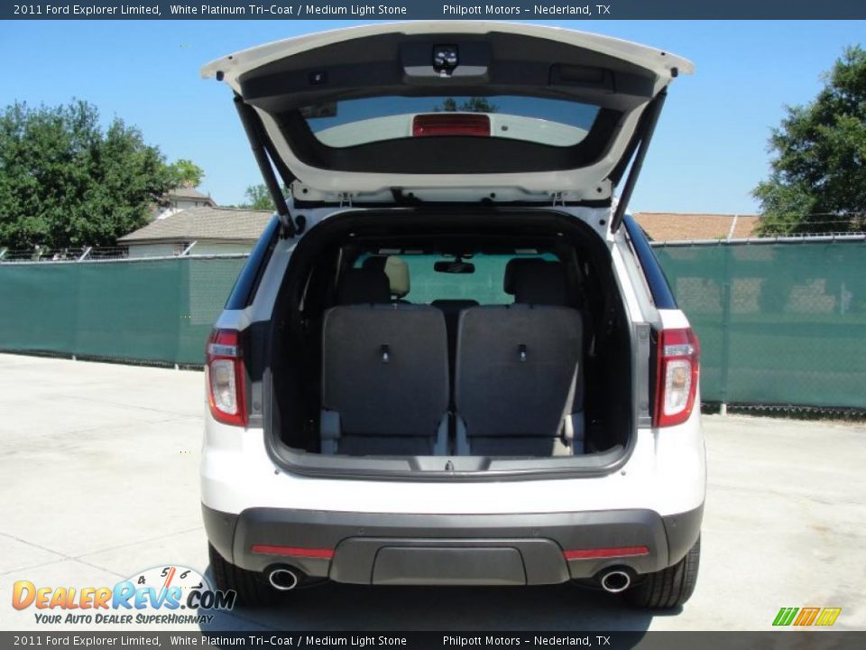 2011 Ford Explorer Limited White Platinum Tri-Coat / Medium Light Stone Photo #19