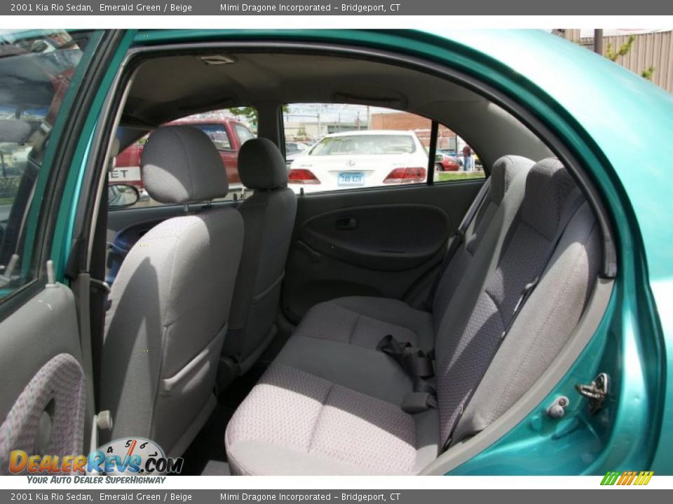 2001 Kia Rio Sedan Emerald Green / Beige Photo #10