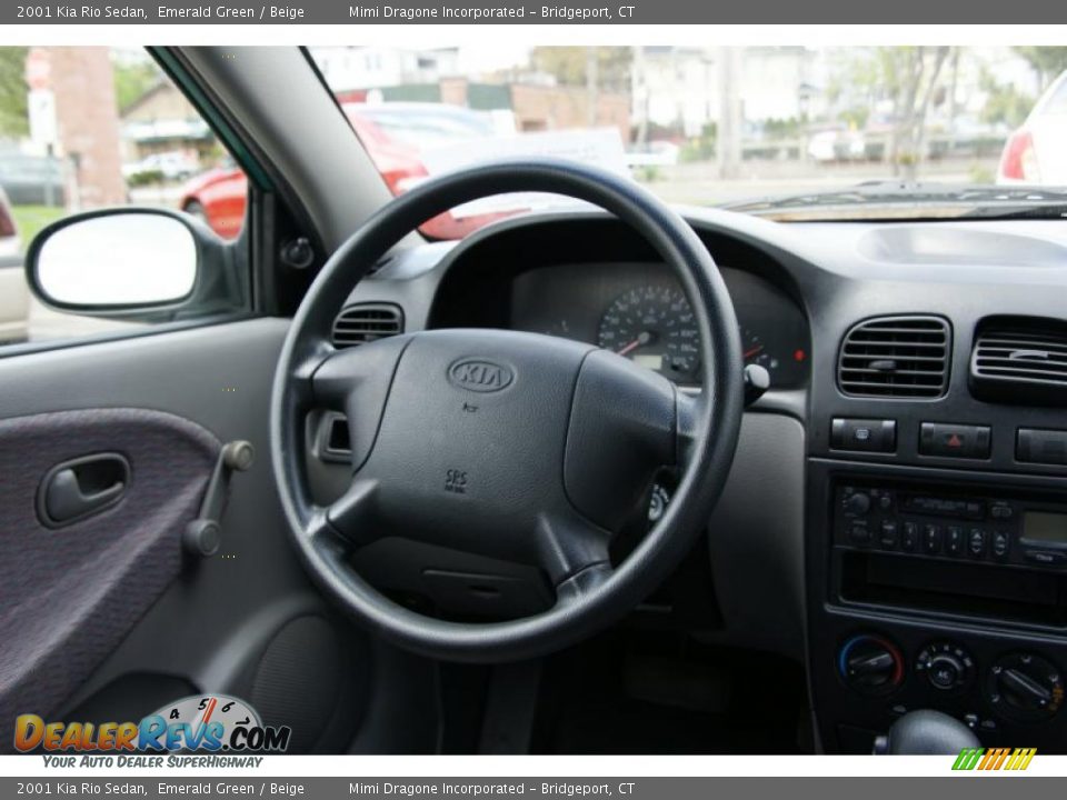 2001 Kia Rio Sedan Emerald Green / Beige Photo #19