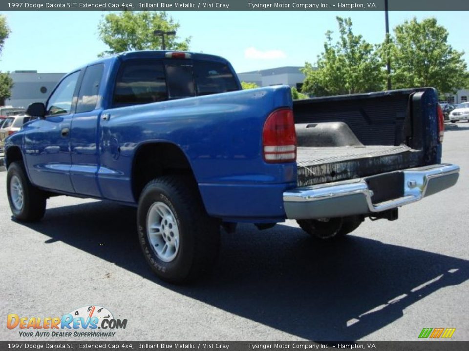 1997 Dodge Dakota SLT Extended Cab 4x4 Brilliant Blue Metallic / Mist Gray Photo #4