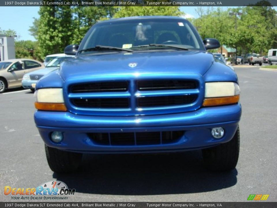 1997 Dodge Dakota SLT Extended Cab 4x4 Brilliant Blue Metallic / Mist Gray Photo #8