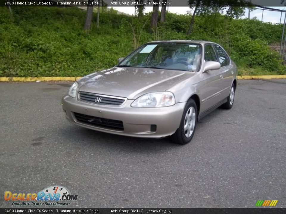 2000 Honda Civic EX Sedan Titanium Metallic / Beige Photo #1