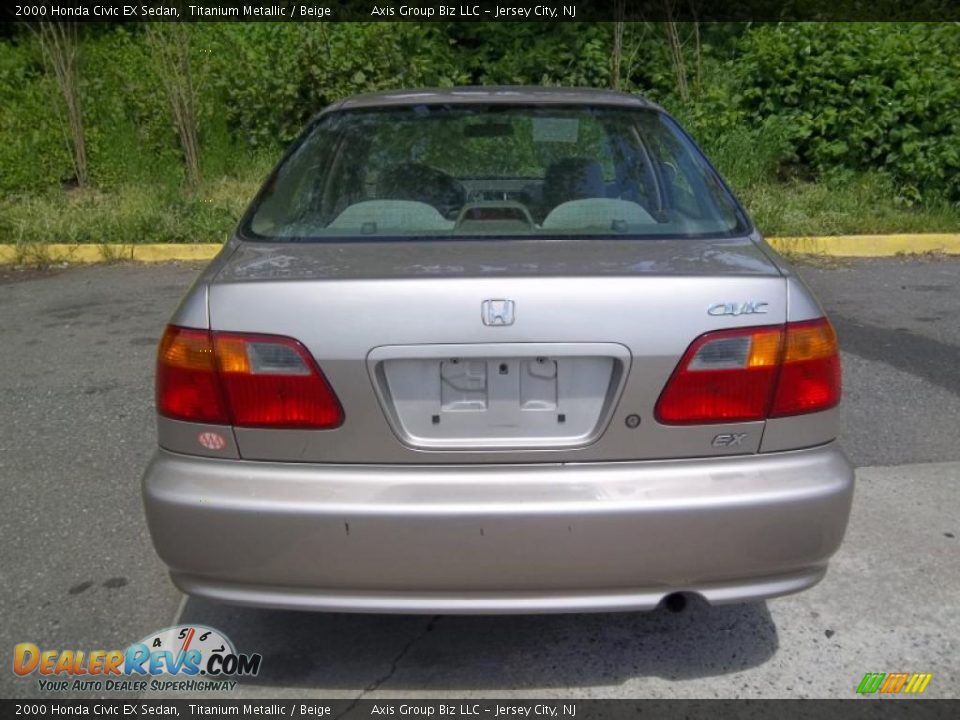 2000 Honda Civic EX Sedan Titanium Metallic / Beige Photo #4