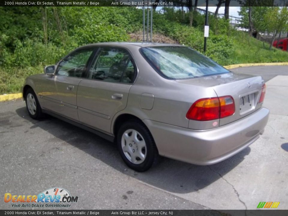 2000 Honda Civic EX Sedan Titanium Metallic / Beige Photo #5