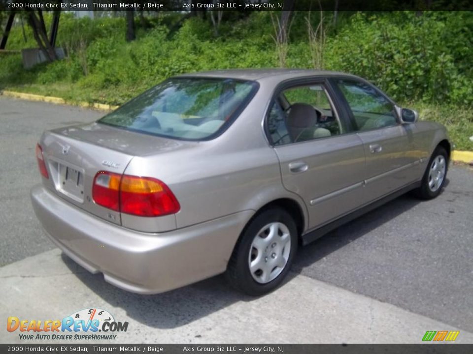 2000 Honda Civic EX Sedan Titanium Metallic / Beige Photo #6