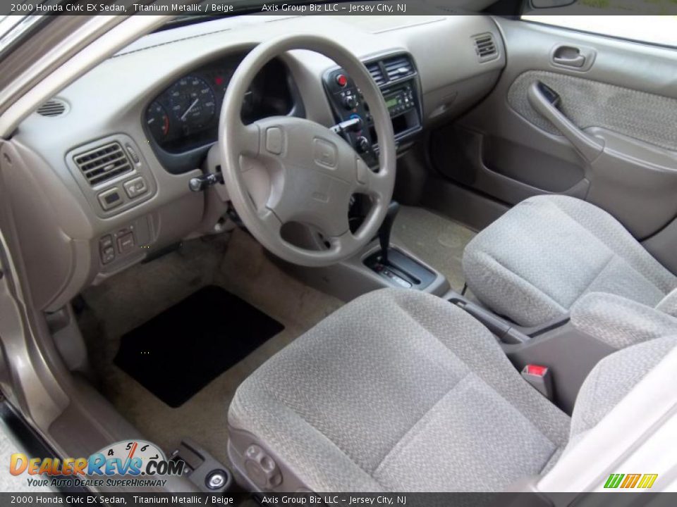 Beige Interior 2000 Honda Civic Ex Sedan Photo 7