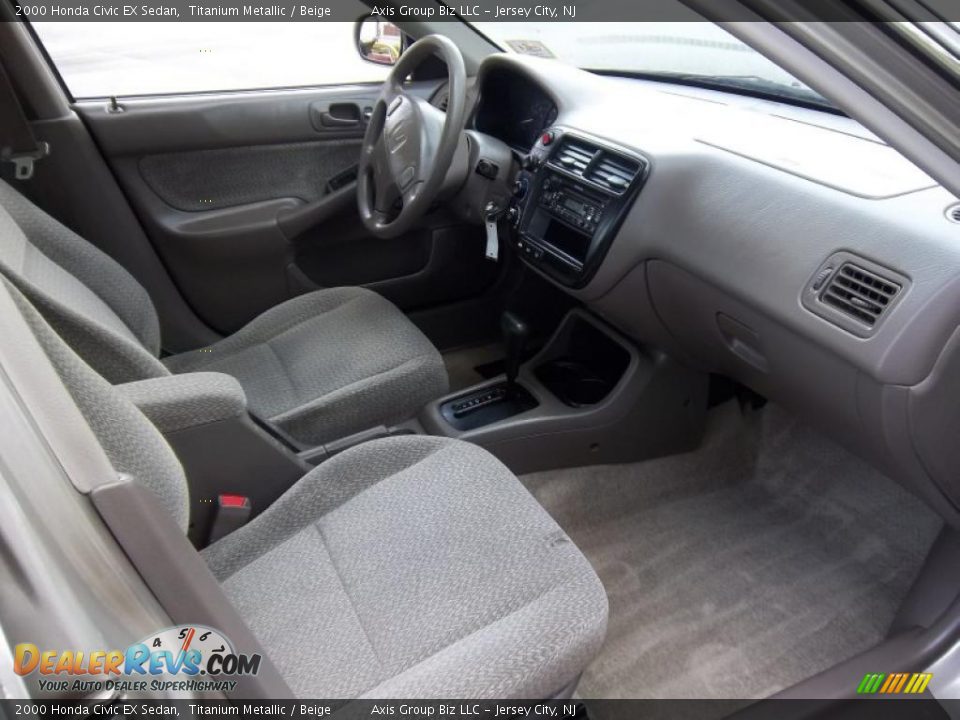 Beige Interior 2000 Honda Civic Ex Sedan Photo 12