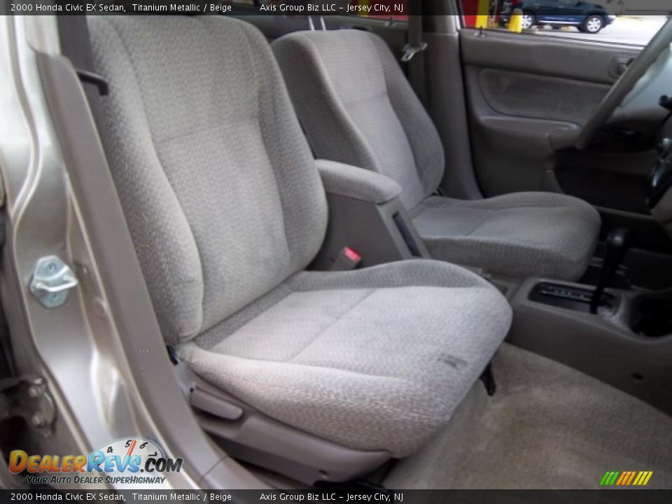 2000 Honda Civic EX Sedan Titanium Metallic / Beige Photo #13