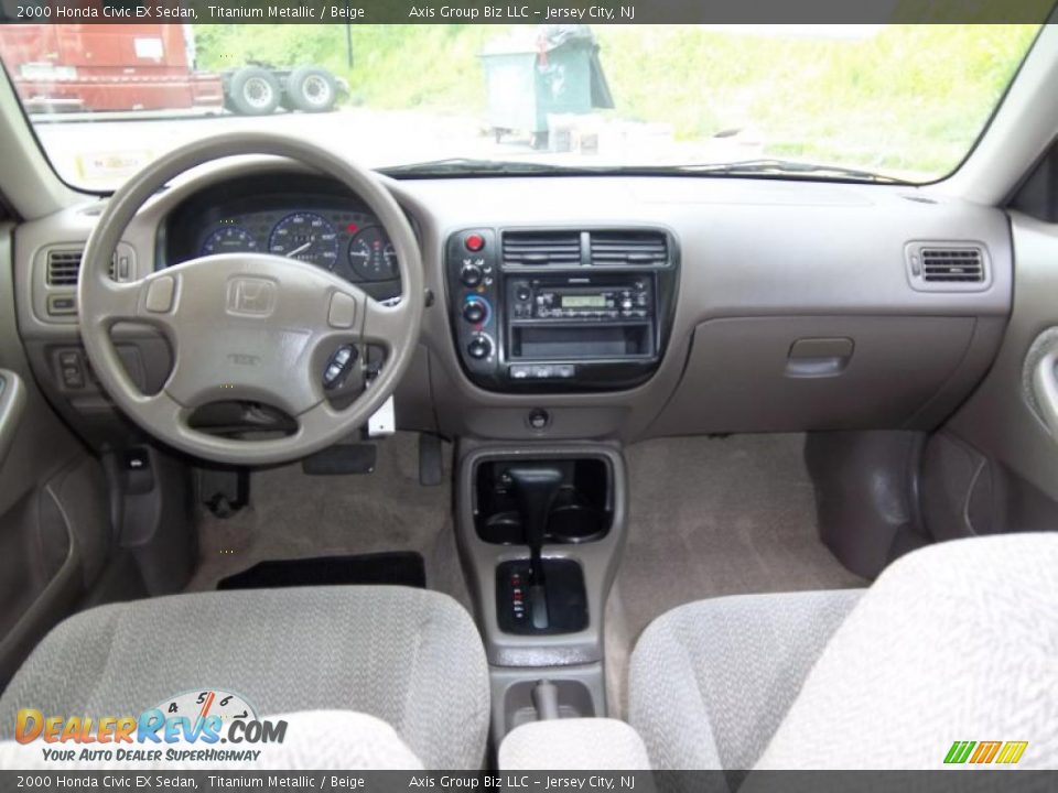 2000 Honda Civic EX Sedan Titanium Metallic / Beige Photo #14