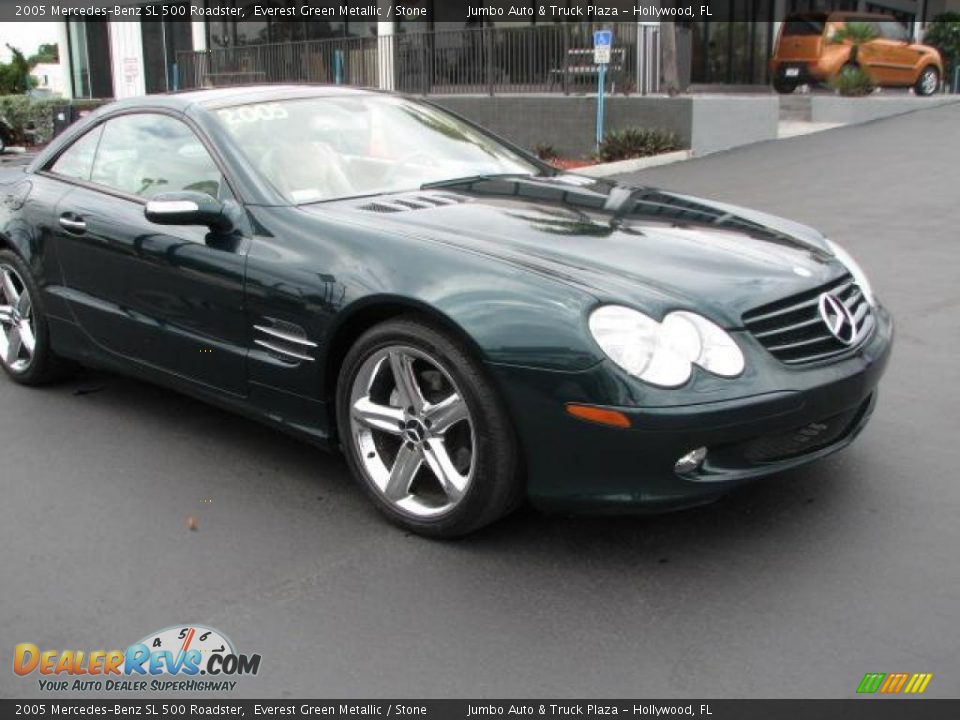 2005 Mercedes-Benz SL 500 Roadster Everest Green Metallic / Stone Photo #1