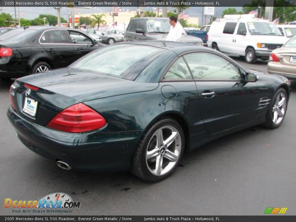 2005 Mercedes-Benz SL 500 Roadster Everest Green Metallic / Stone Photo #11