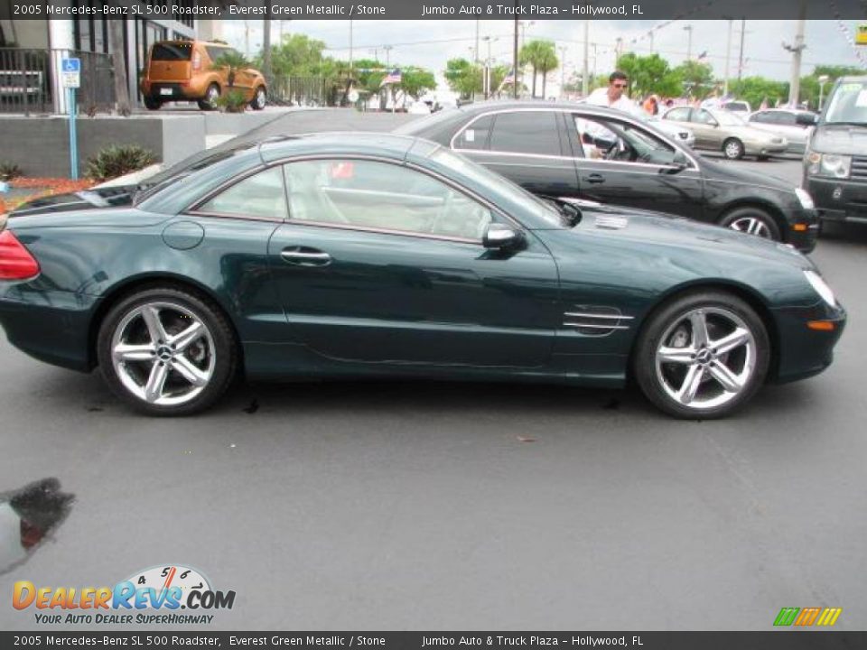 2005 Mercedes-Benz SL 500 Roadster Everest Green Metallic / Stone Photo #12