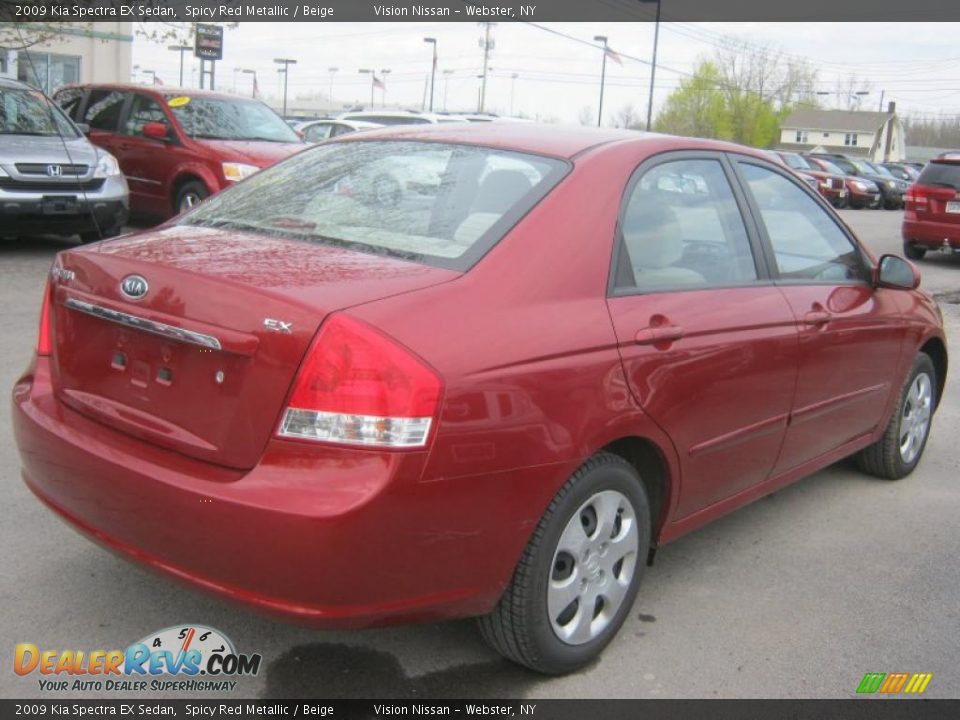 2009 Kia Spectra EX Sedan Spicy Red Metallic / Beige Photo #2