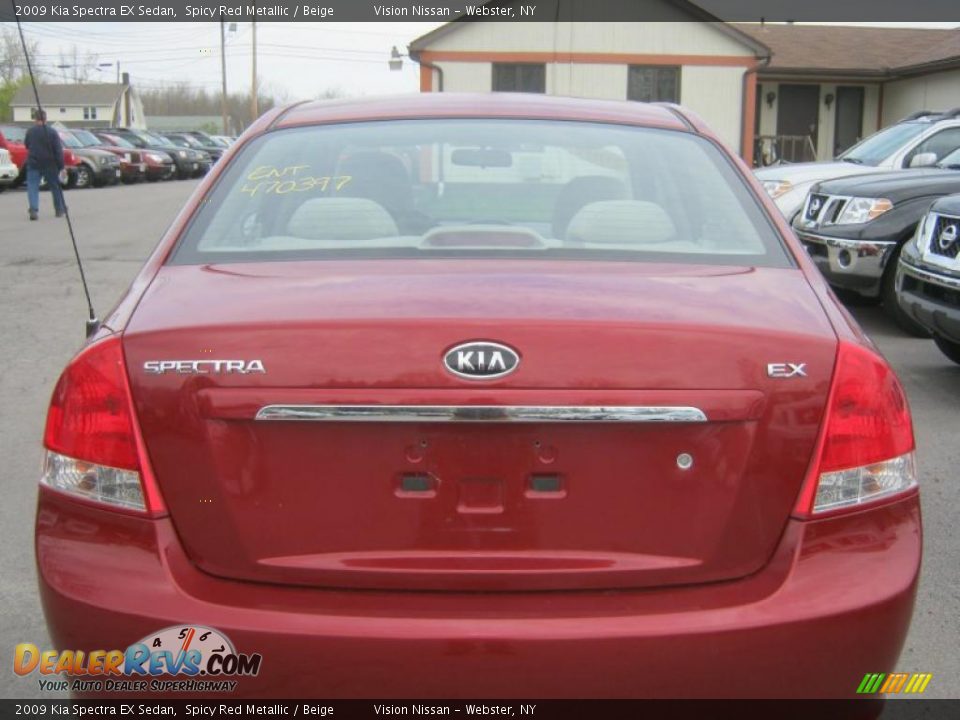 2009 Kia Spectra EX Sedan Spicy Red Metallic / Beige Photo #14