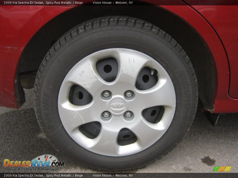 2009 Kia Spectra EX Sedan Spicy Red Metallic / Beige Photo #17