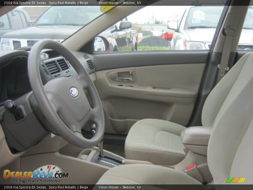 2009 Kia Spectra EX Sedan Spicy Red Metallic / Beige Photo #22