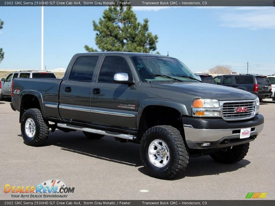 2002 GMC Sierra 2500HD SLT Crew Cab 4x4 Storm Gray Metallic / Pewter Photo #1