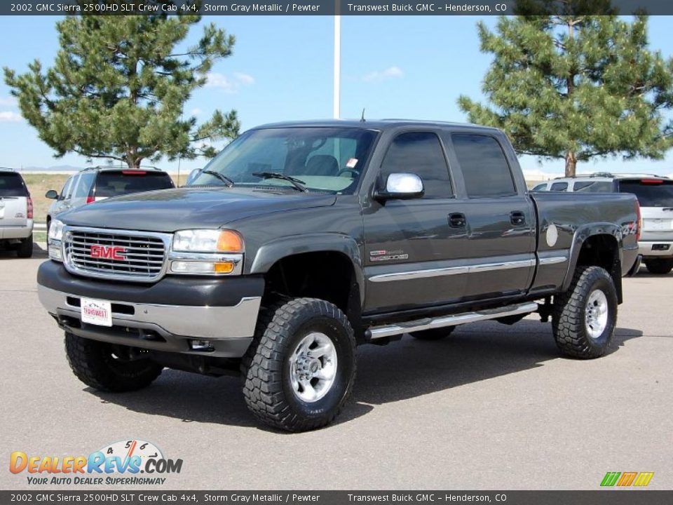 2002 GMC Sierra 2500HD SLT Crew Cab 4x4 Storm Gray Metallic / Pewter Photo #7