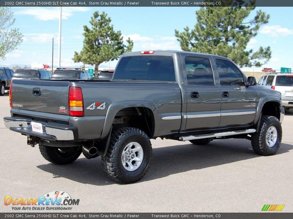 2002 GMC Sierra 2500HD SLT Crew Cab 4x4 Storm Gray Metallic / Pewter Photo #11