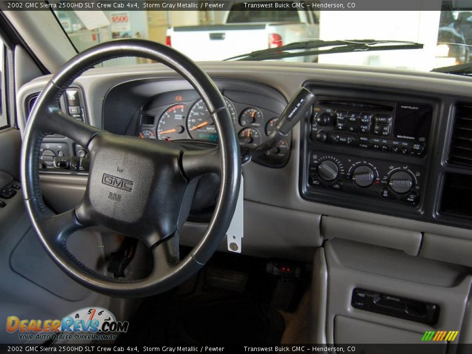 2002 GMC Sierra 2500HD SLT Crew Cab 4x4 Storm Gray Metallic / Pewter Photo #24