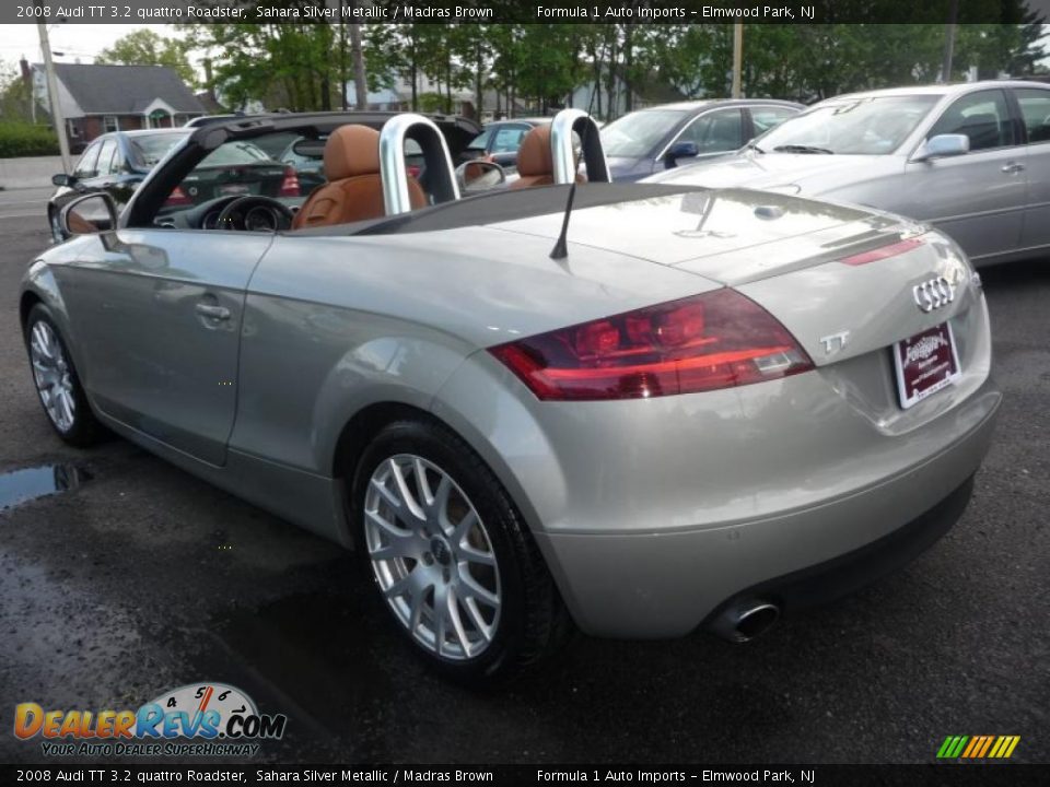 2008 Audi TT 3.2 quattro Roadster Sahara Silver Metallic / Madras Brown Photo #4