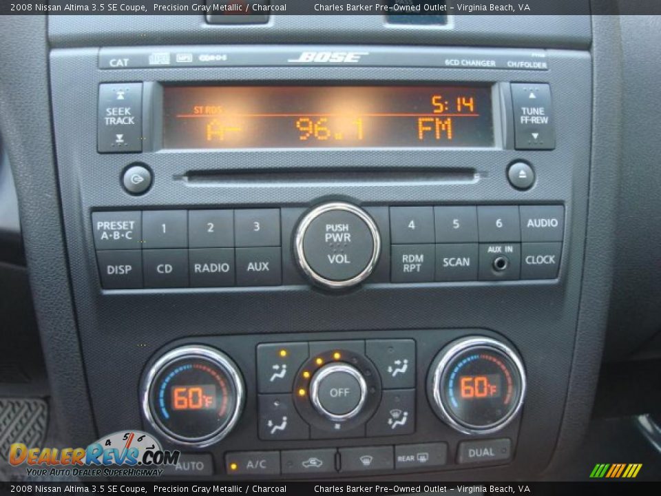 2008 Nissan Altima 3.5 SE Coupe Precision Gray Metallic / Charcoal Photo #15