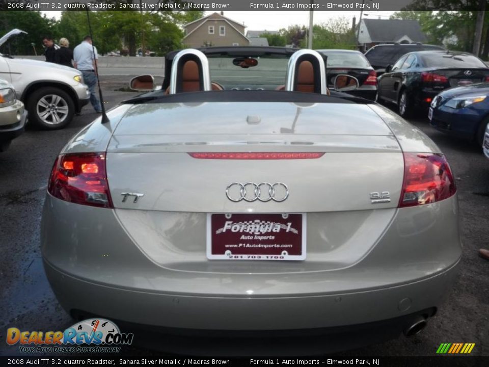 2008 Audi TT 3.2 quattro Roadster Sahara Silver Metallic / Madras Brown Photo #10