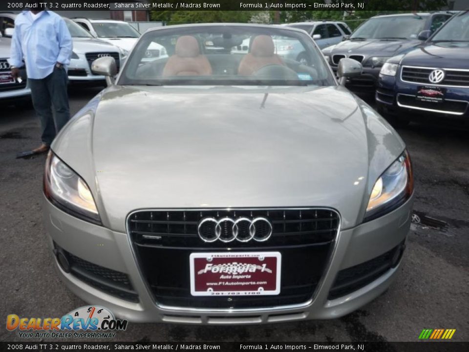 2008 Audi TT 3.2 quattro Roadster Sahara Silver Metallic / Madras Brown Photo #11